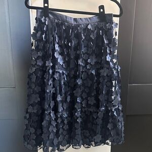 Eva Franco Navy Floral A-Line Skirt